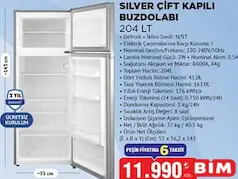 KUMTEL SİLVER ÇİFT KAPILI BUZDOLABI 204 LT